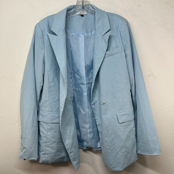 Anna Kay ladies blazer large blue suit jacket double breasted capsule minimalist - Picture 6 of 12